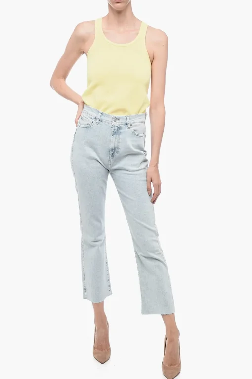 Jeans Elasticizzato Lavaggio Chiaro con Orlo a Taglio Vivo>Seven Best