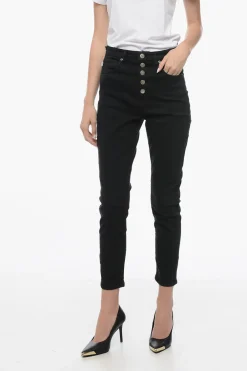 Discount Jeans FELIZ in Denim Stretch a Lavaggio Scuro 14cm Donna Jeans
