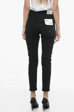 Discount Jeans FELIZ in Denim Stretch a Lavaggio Scuro 14cm Donna Jeans