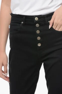 Discount Jeans FELIZ in Denim Stretch a Lavaggio Scuro 14cm Donna Jeans