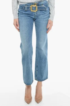 Jeans Flared Fit A Vita Alta Con Fibbia>Cormio New
