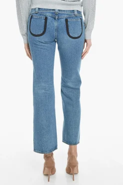 Jeans Flared Fit A Vita Alta Con Fibbia>Cormio New