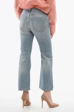 Fashion Jeans Flared Fit in Denim Lavaggio Chiaro 23cm Donna Jeans