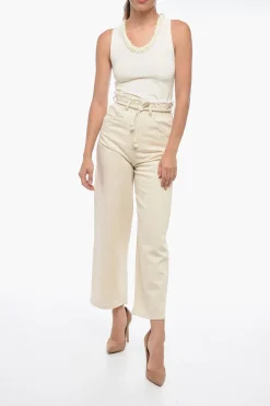 Jeans GIOIA a Gamba Ampia con Frange></noscript>Two women in the world Clearance