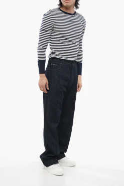 Jeans in Denim Lavaggio Scuro con Pince Frontale 24cm></noscript>Dolce & Gabbana New