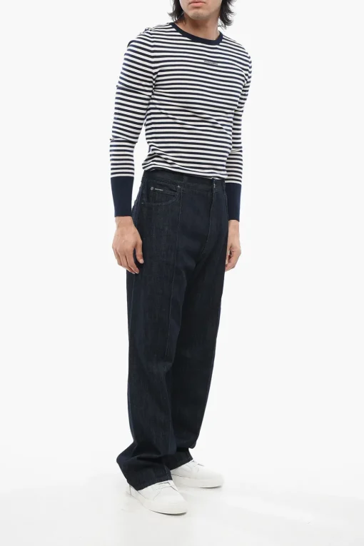 Jeans in Denim Lavaggio Scuro con Pince Frontale 24cm>Dolce & Gabbana New