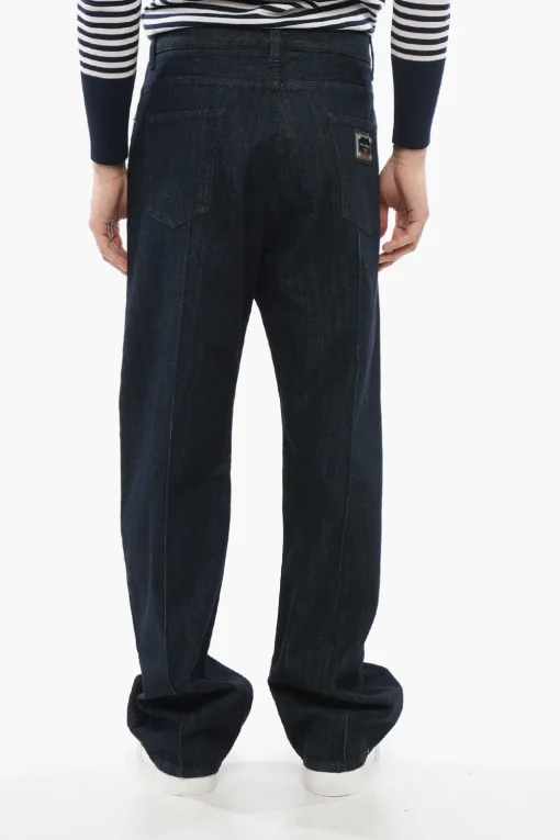 Jeans in Denim Lavaggio Scuro con Pince Frontale 24cm>Dolce & Gabbana New