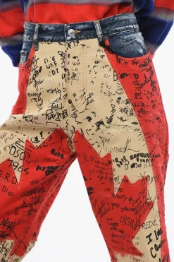 Jeans Kawaii Fit in Denim Patchwork 21cm>Dsquared2 Online