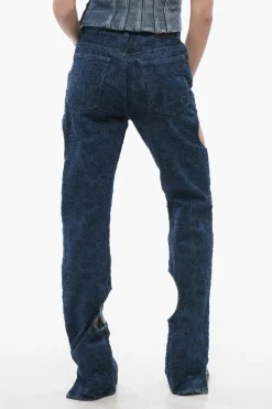 Fashion Jeans Lavaggio Scuro METEOR con Ricamo All-Over 22cm Donna Jeans