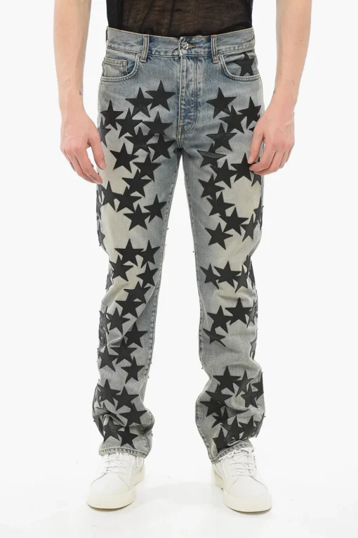 Jeans Lavaggio Vintage CHEMIST con Patches in Pelle 21cm>Amiri Clearance
