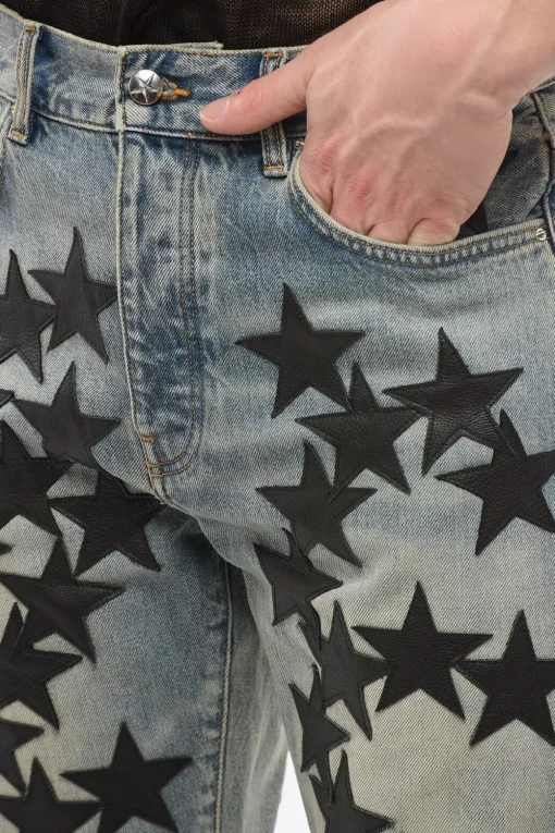 Jeans Lavaggio Vintage CHEMIST con Patches in Pelle 21cm>Amiri Clearance