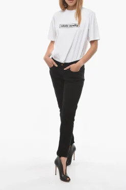Discount Jeans LE GARCON Straight Fit a Vita Media 15cm Donna Jeans