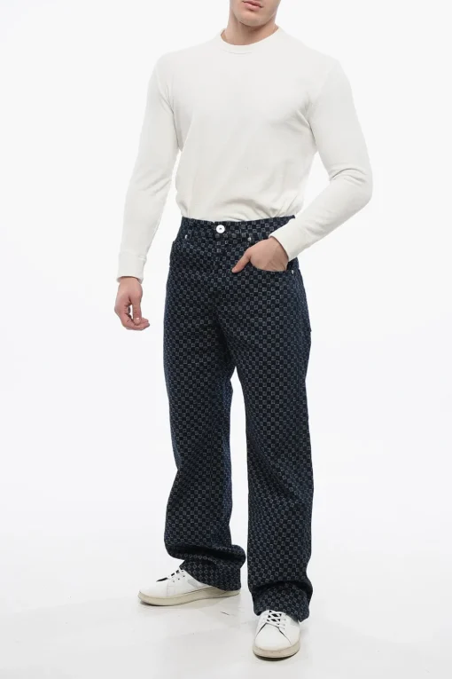 Jeans Loose Fit con Motivo Monogram>Balmain Clearance