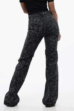 Jeans Lunghi a Gamba Dritta Svasati con Stampa Grafica All-Over 26cm>Off-White New