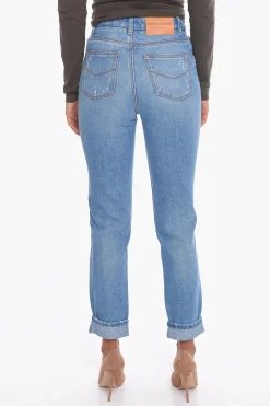 Best Jeans Mom Fit in Cotone con Risvolto 16cm Donna Jeans