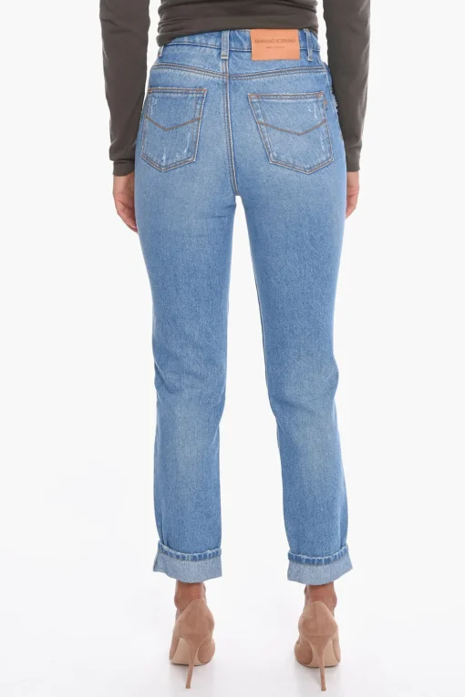 Best Jeans Mom Fit in Cotone con Risvolto 16cm Donna Jeans