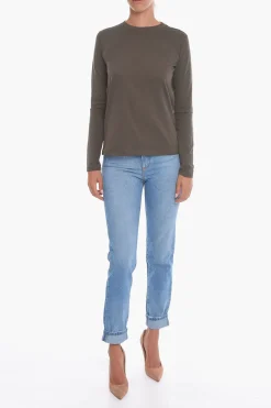 Best Jeans Mom Fit in Cotone con Risvolto 16cm Donna Jeans