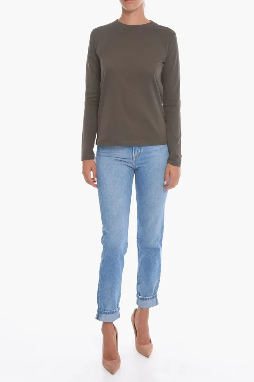Best Jeans Mom Fit in Cotone con Risvolto 16cm Donna Jeans