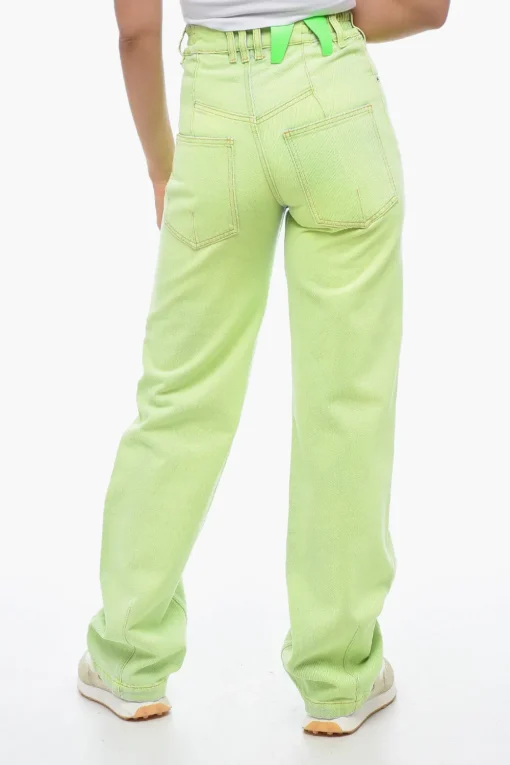 Sale Jeans Mom Fit in Denim Spalmato 22cm Donna Jeans