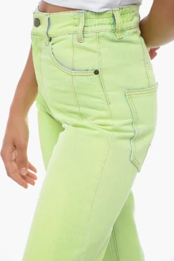 Sale Jeans Mom Fit in Denim Spalmato 22cm Donna Jeans