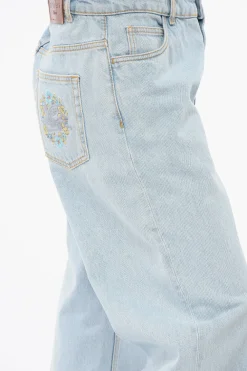 Jeans Mom Fit Lavaggio Chiaro con Ricami 25cm></noscript>Etro Fashion