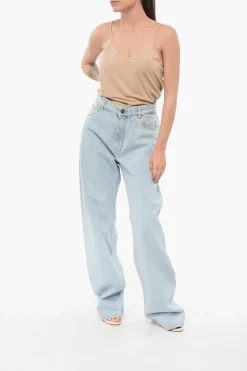 Jeans Mom Fit Lavaggio Chiaro con Ricami 25cm></noscript>Etro Fashion