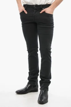 Hot Jeans NICK in Denim Stretch a Vita Media con Patch Logo in Cavallino 18cm Uomo Jeans