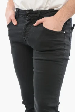 Hot Jeans NICK in Denim Stretch a Vita Media con Patch Logo in Cavallino 18cm Uomo Jeans