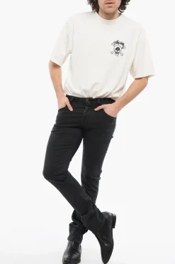 Hot Jeans NICK in Denim Stretch a Vita Media con Patch Logo in Cavallino 18cm Uomo Jeans