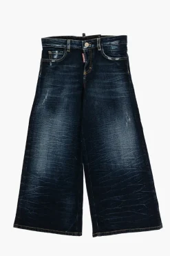 Jeans PAGE a Gamba Ampia con Cuciture a Vista>Dsquared2 Kids New