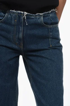 Best Jeans Palazzo con Lavaggio Scuro e Dettaglio a Taglio Vivo 30cm Donna Jeans