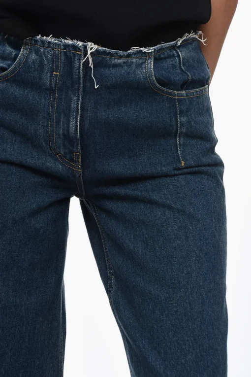 Best Jeans Palazzo con Lavaggio Scuro e Dettaglio a Taglio Vivo 30cm Donna Jeans