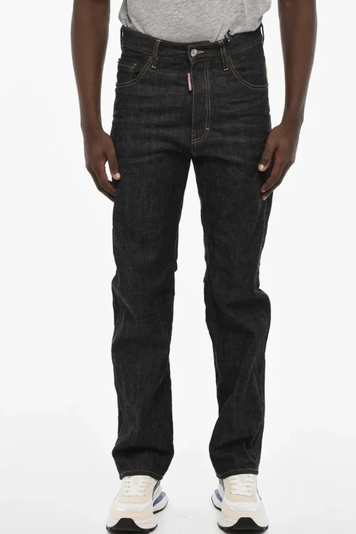 Fashion Jeans Regtular Fit Con Maxi Ricamo Sul Retro Uomo Jeans