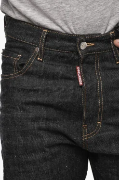 Fashion Jeans Regtular Fit Con Maxi Ricamo Sul Retro Uomo Jeans