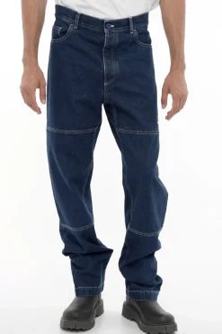 Fashion Jeans Regular Fit a Gamba Dritta con Cuciture a Vista 21cm Uomo Jeans