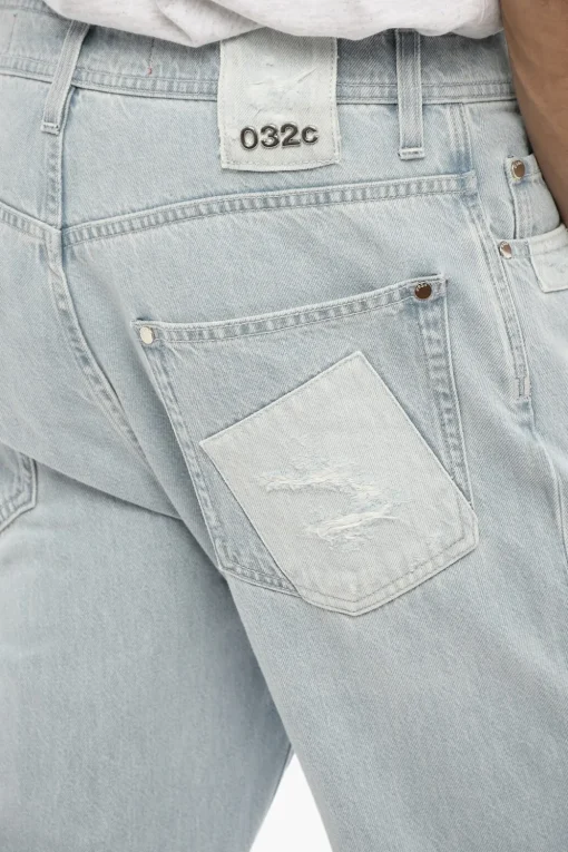Jeans Regular Fit a Lavaggio Chiaro con Logo in Metallo 20cm>032c Discount
