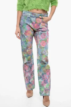 Jeans Regular Fit in Cotone Spalmato con Zip 17cm>Givenchy Discount