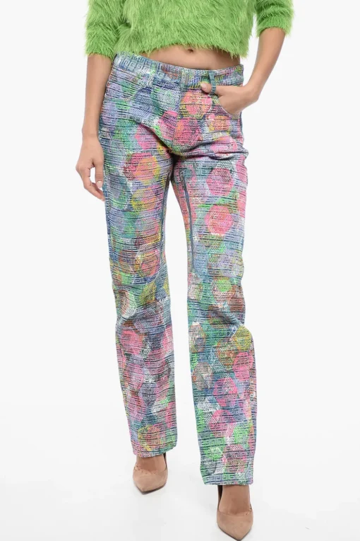 Jeans Regular Fit in Cotone Spalmato con Zip 17cm>Givenchy Discount