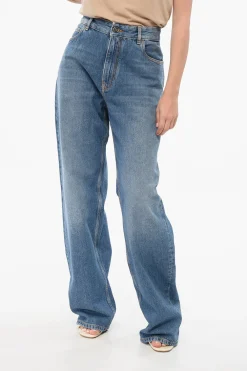 Jeans Regular Fit in Denim Lavaggio Scuro con Tasca Ricamata 24cm>Etro Best