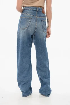 Jeans Regular Fit in Denim Lavaggio Scuro con Tasca Ricamata 24cm>Etro Best