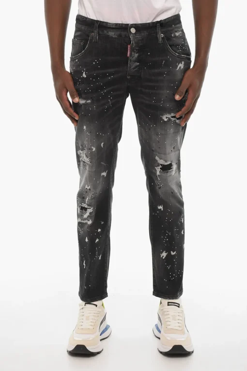 Jeans Regular Fit In Strass>Dsquared2 Sale