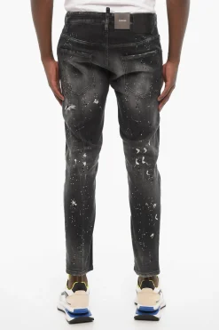 Jeans Regular Fit In Strass>Dsquared2 Sale