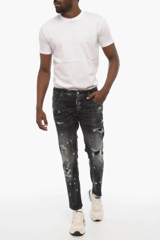 Jeans Regular Fit In Strass>Dsquared2 Sale