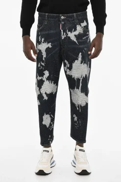 Discount Jeans Regular Fit in Strass a Vita Bassa Uomo Jeans