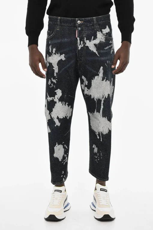 Discount Jeans Regular Fit in Strass a Vita Bassa Uomo Jeans