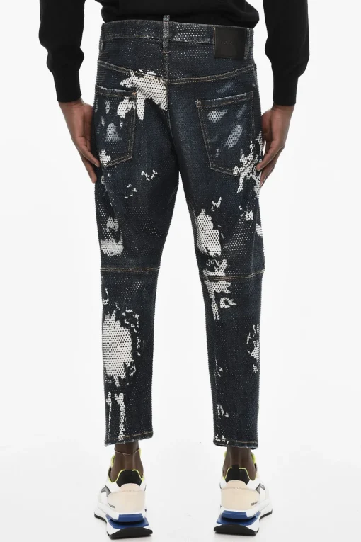 Discount Jeans Regular Fit in Strass a Vita Bassa Uomo Jeans