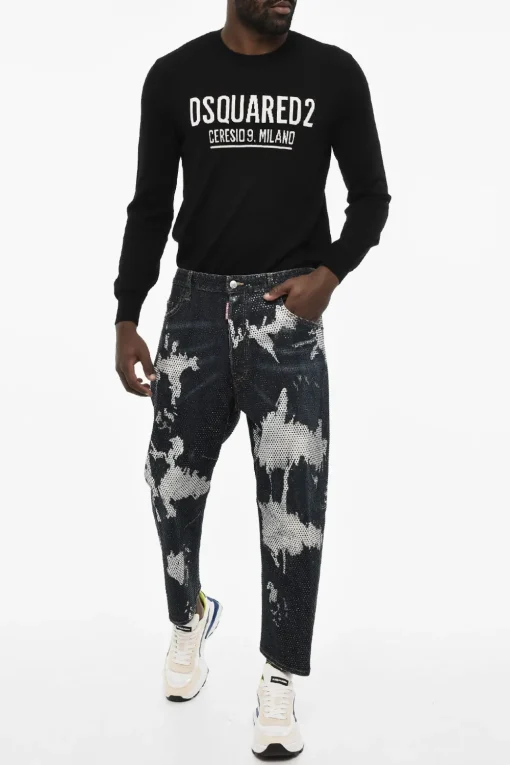 Discount Jeans Regular Fit in Strass a Vita Bassa Uomo Jeans