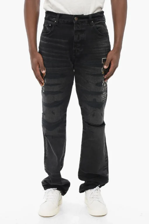 Sale Jeans Regular Fit VARSITY EAGLE con Ricami 22cm Uomo Jeans