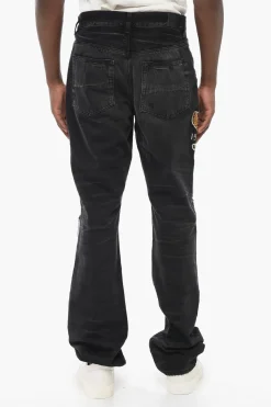 Sale Jeans Regular Fit VARSITY EAGLE con Ricami 22cm Uomo Jeans