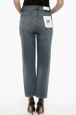 Jeans 70s STOVE PIPE a Gamba Dritta a Vita Alta 18cm>Re/Done Sale